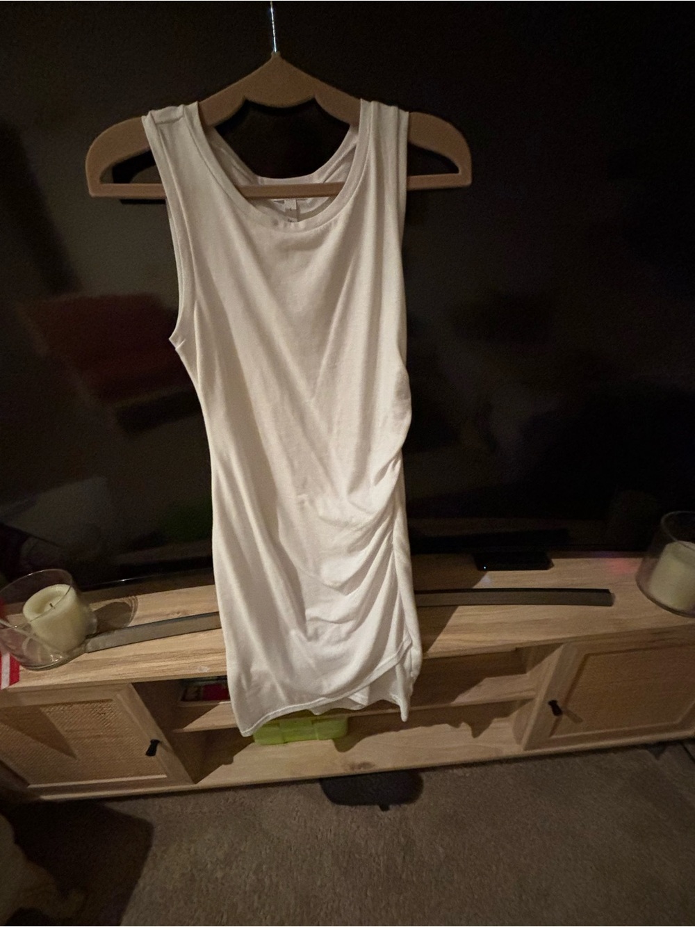 NWOT Leith size small  White Ruched Midi Dress- great for day or night- stunning